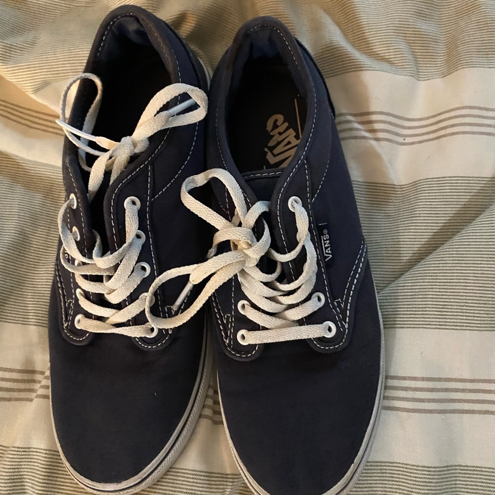 Vans Blue Canvas Sneakers Classic Lace-Up Style